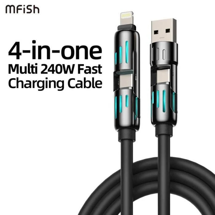 4-in-one multi 240W fast charging cable by Anuratrends